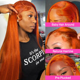 Ginger Orange Lace Front Human Hair Wigs 13x4
