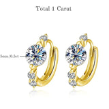 TBCYD 5mm D Color Moissanite Hoop Earrings For