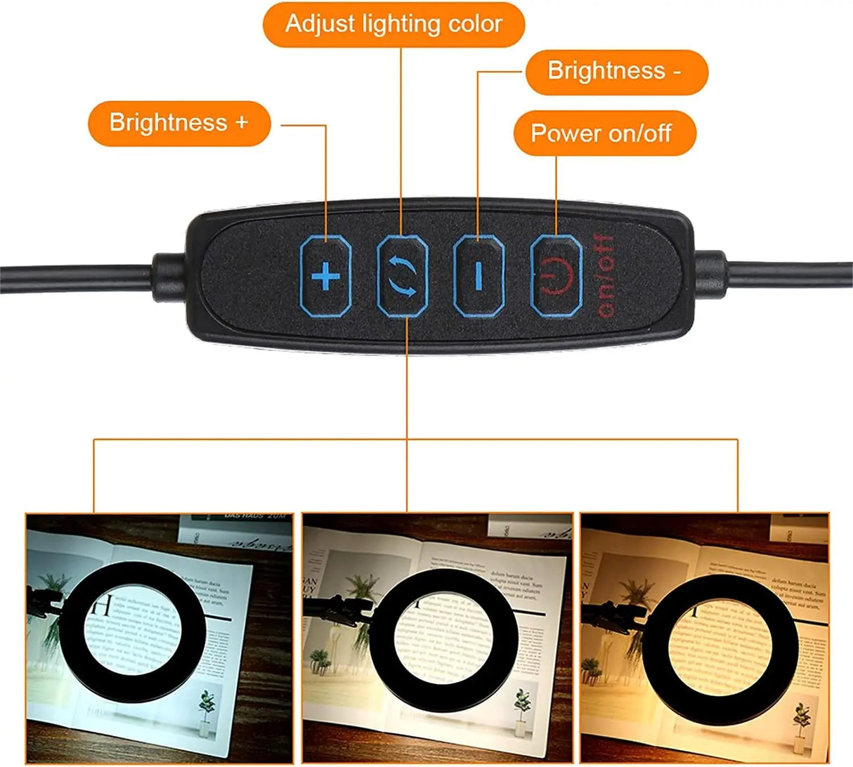 5X LED Magnifying Lamp with Clamp 3 Color