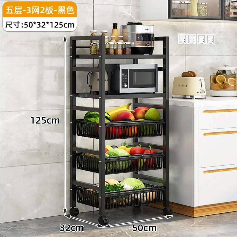 Home Kitchen Trolley Multifunction Oven Microwave Cart Moving