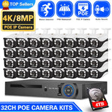 32 Channel 4K NVR Kit 5MP POE CCTV