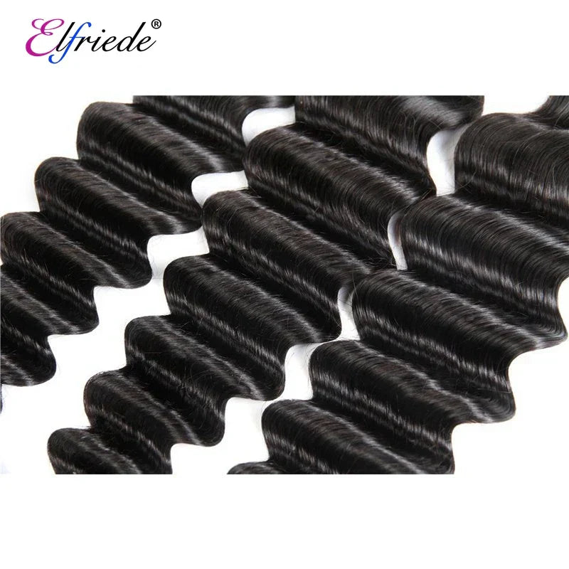 Elfriede Natural Black Loose Deep Wave Bundles with