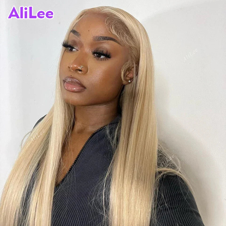 Ash Blonde Color Straight 13X4 13X6 Lace Frontal