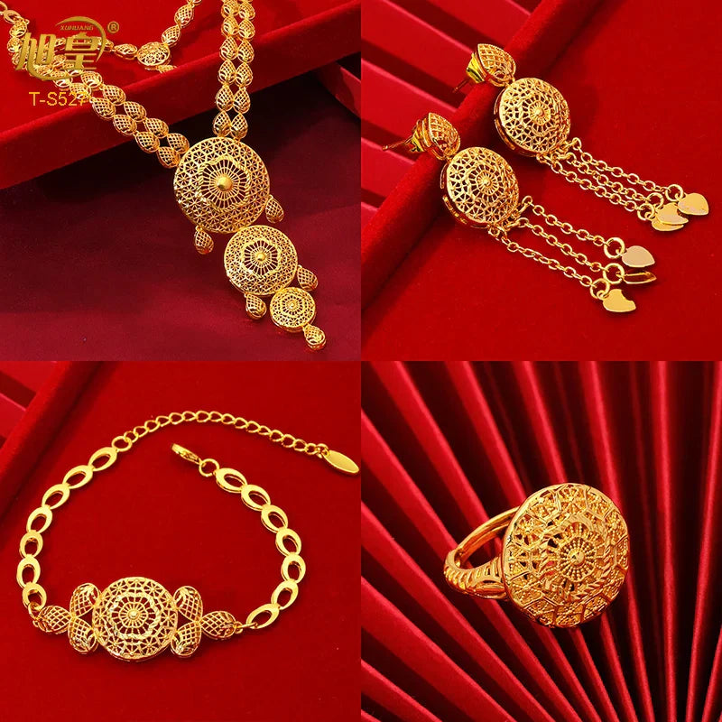 XUHUANG African Big Luxury 4PCS Dubai Gold Color