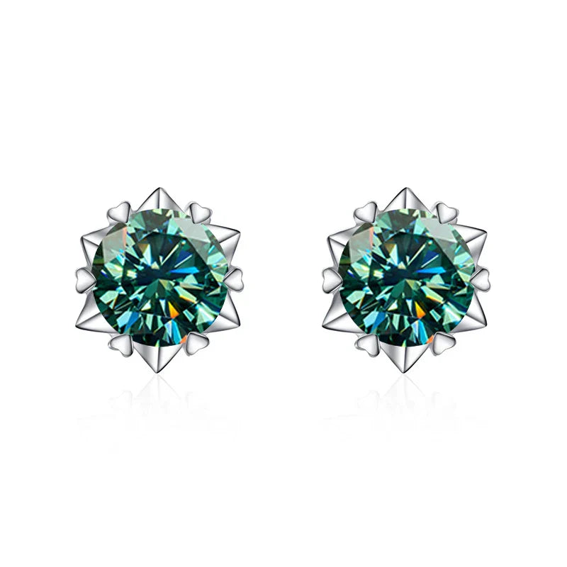 D VVS1 Moissanite Stud Earrings For Women 925