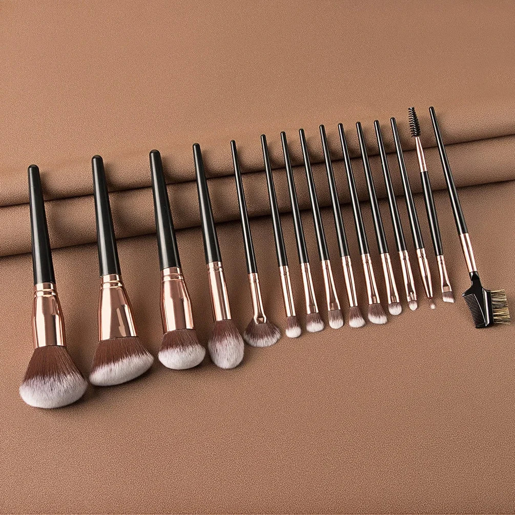 Private Label 15pcs Makeup Brushes Set Custom Bulk