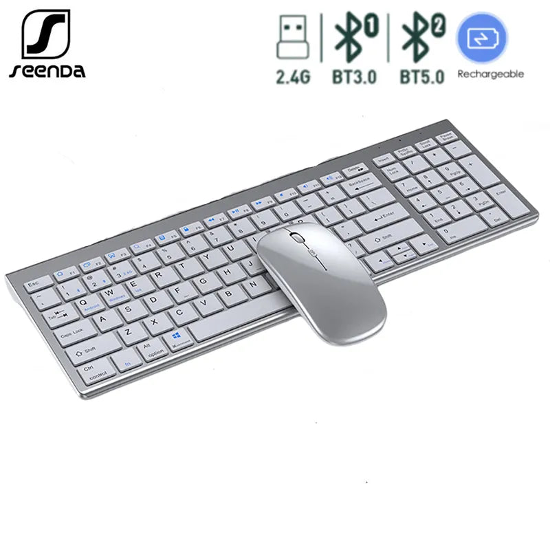 Bluetooth Keyboard Three-mode Full-size Wireless Keyboard and Mouse