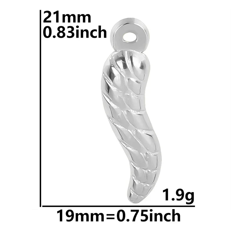 5pcs Stainless Steel Chili Charms Pendant For Jewelry