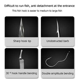 12Pcs/pack High Carbon Steel Fishing Hook Sharp Barbed