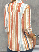 Plus Size Casual Blouse Womens Plus Stripe Print