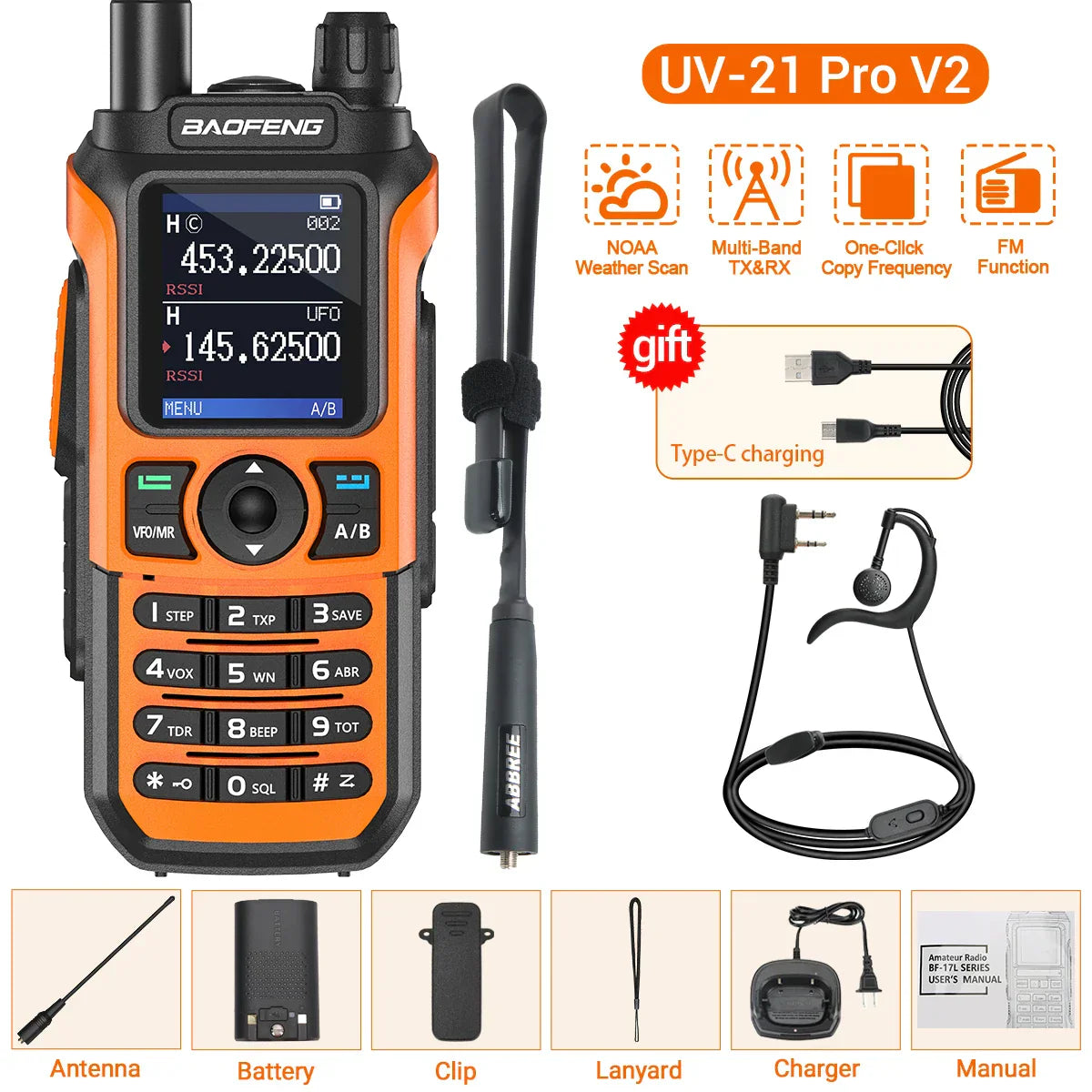 Baofeng UV-21 PRO V2 Walkie Talkie Wireless Copy