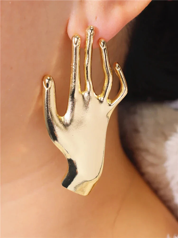 HangZhi Large Smooth Hand Palm Brooch Exaggerated Pin