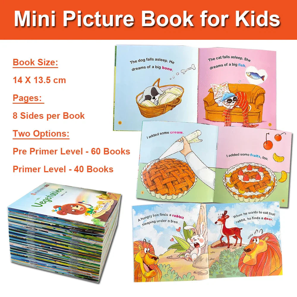 Kids English Words Learning Picture Books Montessori Bedtime