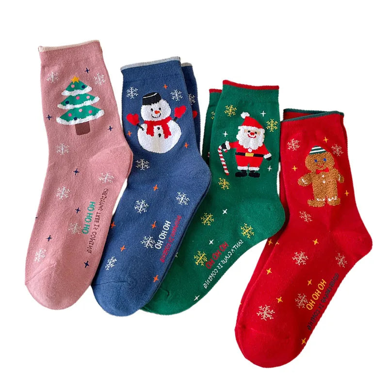 4 Pairs/Lot Children Girls Socks Christmas Socks For