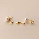 WANTME 925 Sterling Silver Trend Statement Synthetic Pearl