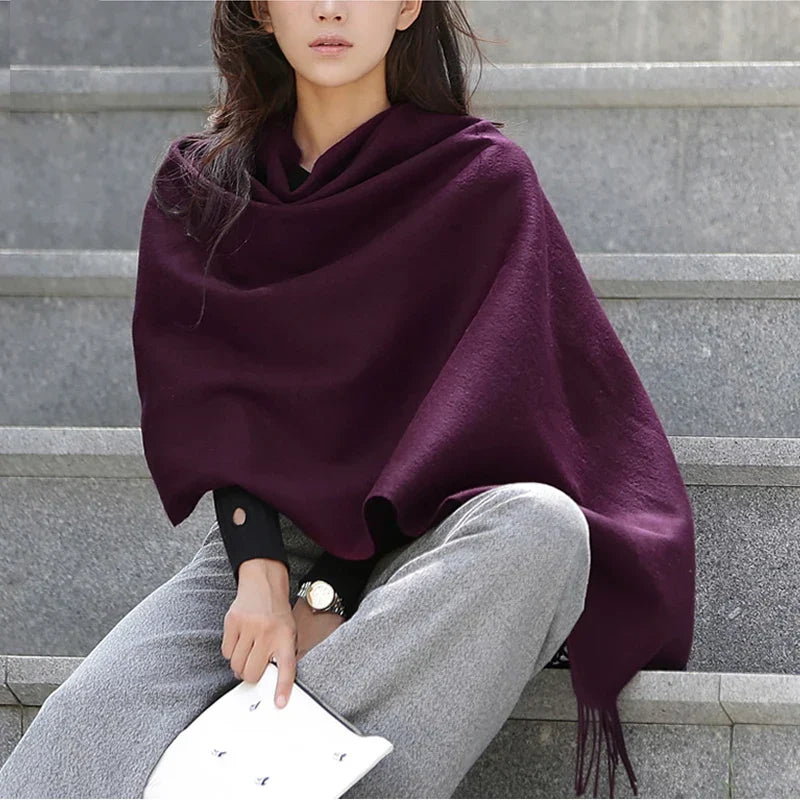 100 Wool Scarf Women Thickening Cashmere Winter Scars