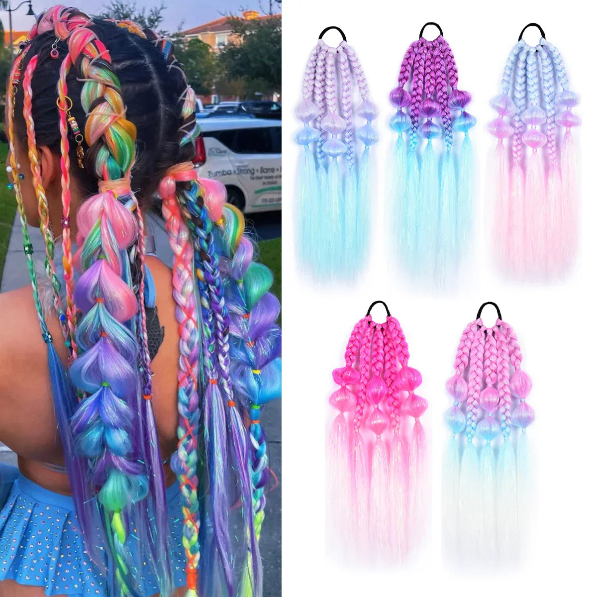 Bubbles Jumbo Braid Synthetic Kanekalon Hair Tinsel Wire