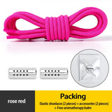 1Pair Round Elastic Rubber Bands Laces No Tie