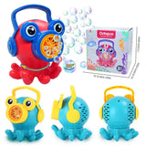 Cartoon Octopus Green Bubble Shakes His Head And