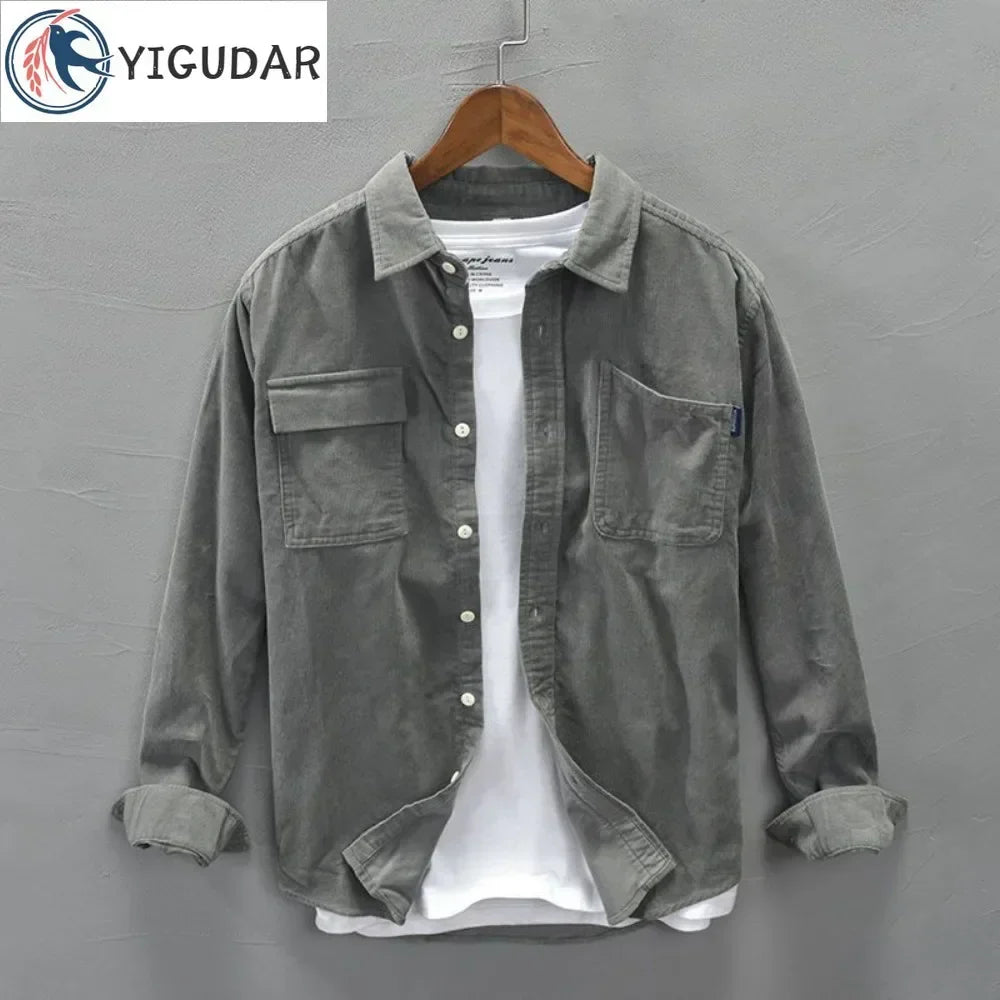 Casual Shirt Jacket Men's Corduroy Spring and Autumn