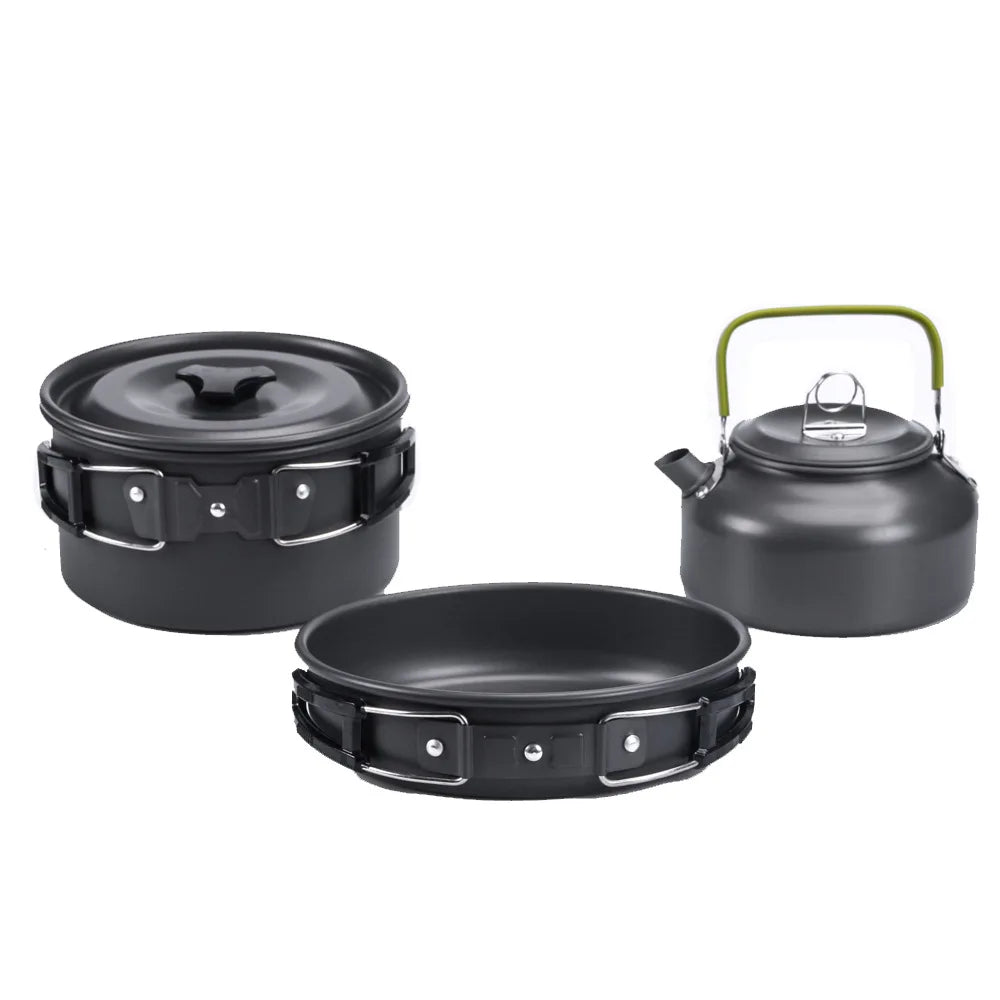 Camping Cookware Set Aluminum 2-8 Person Portable Outdoor