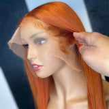 Ginger Orange Lace Front Human Hair Wigs 13x4