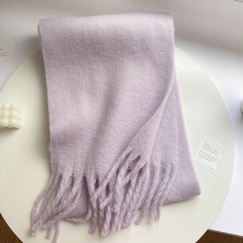Luxury Cashmere Bright Solid Color Women Scarf Winter