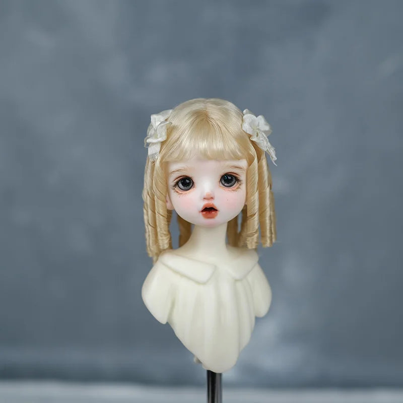 1/6BJD Wig Bangs Ponytail Curly Soft Mohair Wig