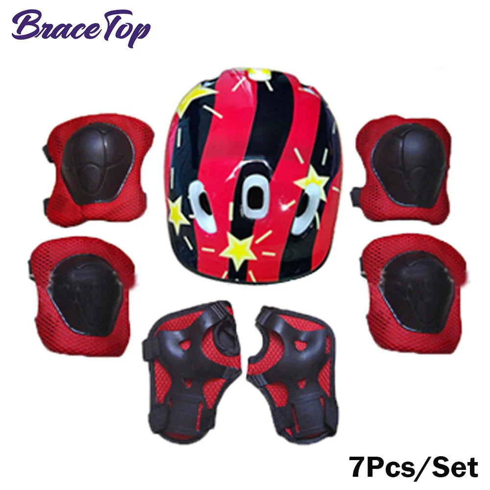 7Pcs Kids Skating Protective Gear Set Children Knee