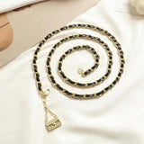 New Fashion Women's Waist Chain Alloy Material Button