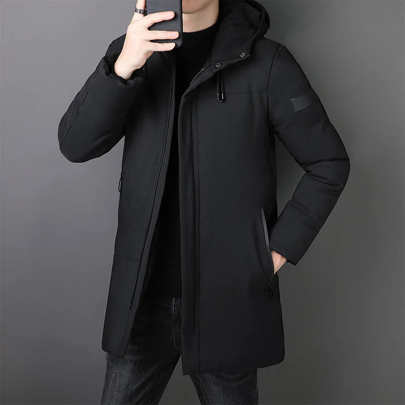 New 2024 Brand Hooded Casual Fashion Long Thicken