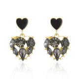 2023 New Trendy Crystal Love Heart Dangle Stud