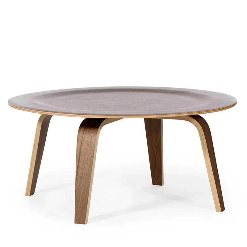Modern Wood Round Coffee Table Centre Easthetic Dining
