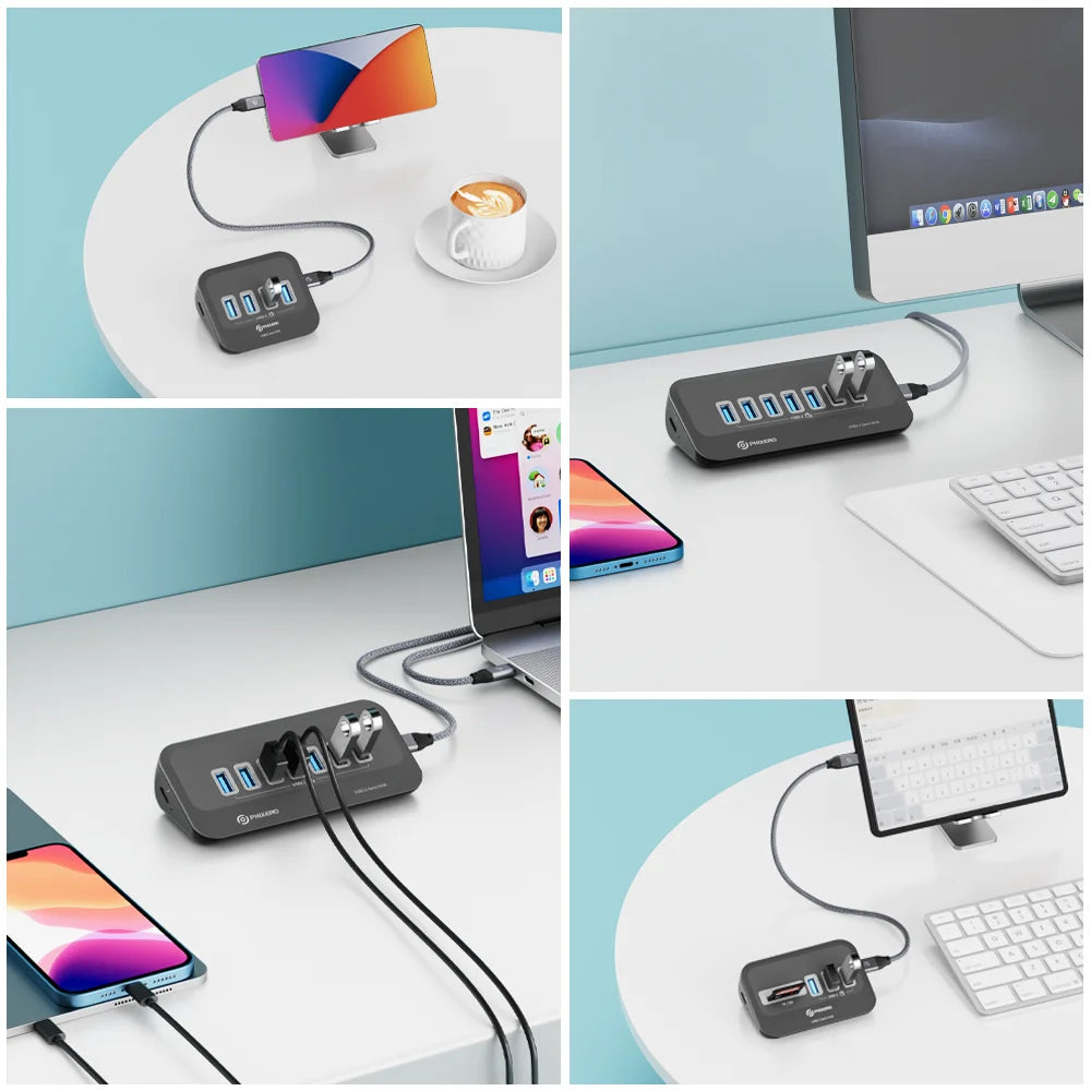 PHIXERO USB 3.2 Docking Station Hub 10Gbps Splitter