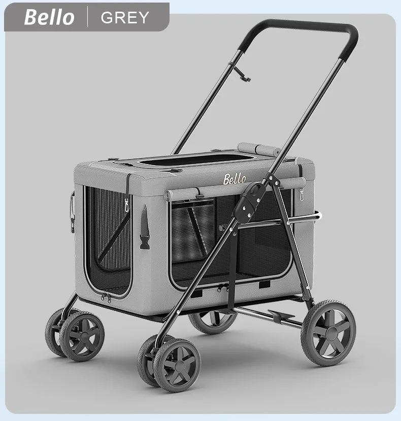 Bello Pet Strollers Folding Trolley Lightweight Pets Cat