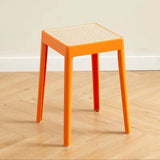 Stackable Storage Bench Stool Plastic Rattan Stools Portable