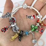 Cute Enamel Disney Princess Dress Charms Bracelet Women