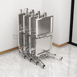 Hairdressing stainless steel cart Japanese two-layer folding beauty