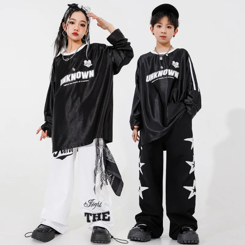 New Teenagers Kids Hip Hop Dance Costume Long