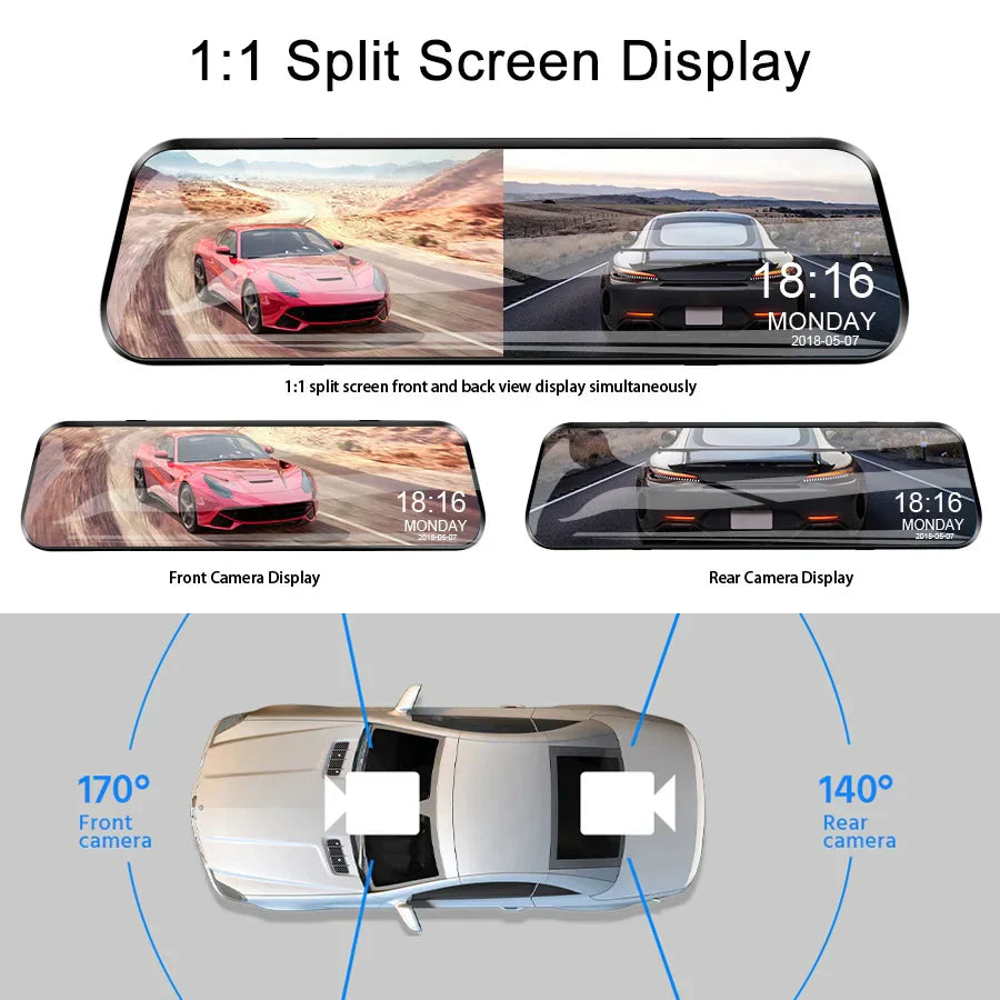 Mirror Camera for Car Touch Screen Video Recorder