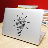 Creative Bulb Quote Vinyl Laptop Decal for Macbook