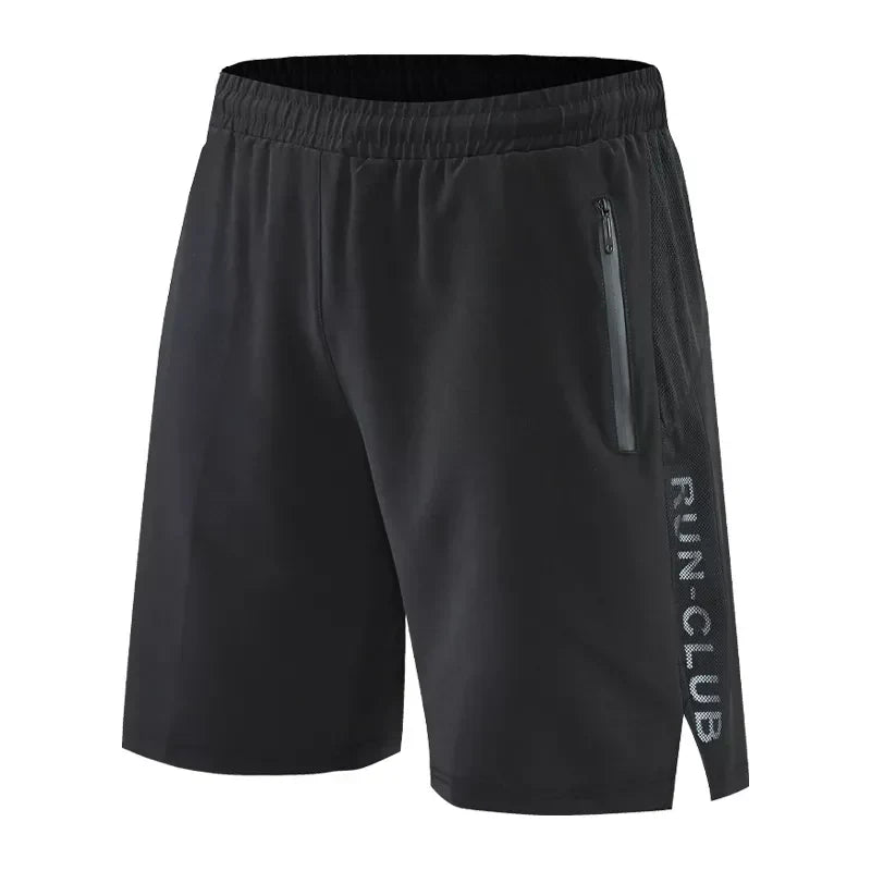 Men Run Shorts Patchwork Training Shorts Zipper Pockets