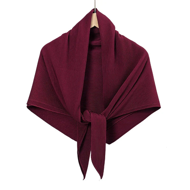 Maldives Wholesale Muslim Pleated Square Scarf Matt Silk