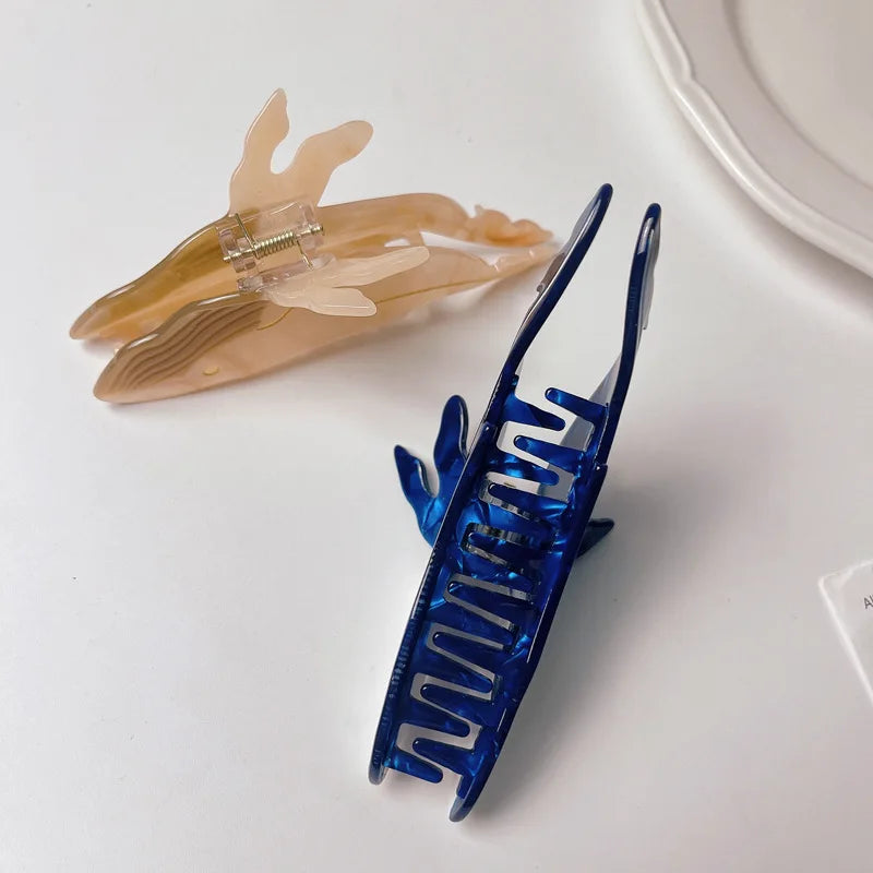 Blue Whale Hair Claw Acetate Hair Clips For