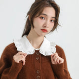 Women Fake Collar Shirt Ruffles Lapel Detachable Shirt