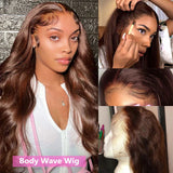 13x4 Chocolate Brown Lace Front Human Hair Wigs