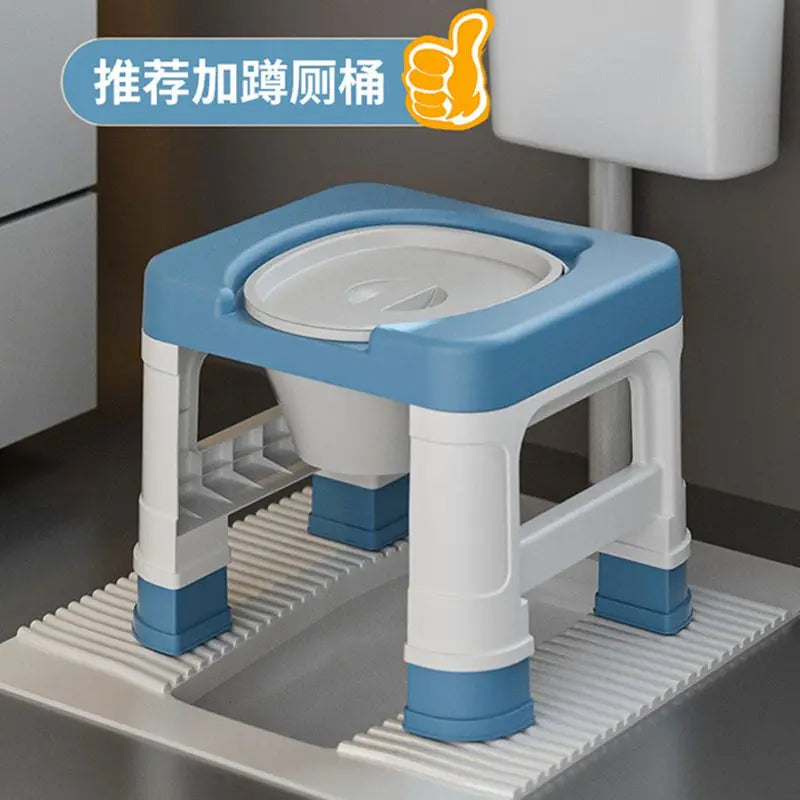 Adjustable Toilet Seat Chair Stool With Bucket Movable