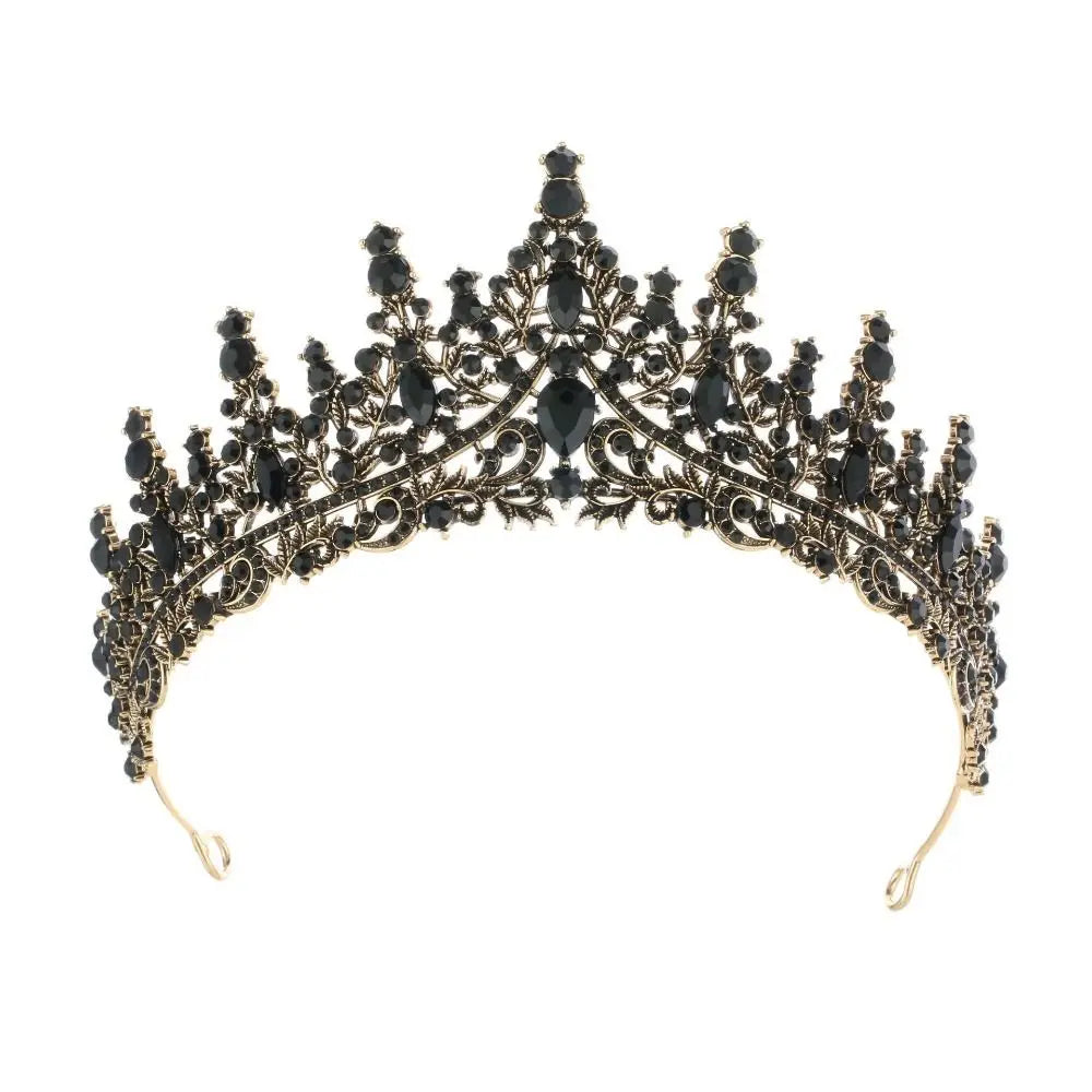 Vintage Queen Crown Durable Gorgeous Baroque Crystal Headbands