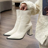 Winter Designer Ankle Boots Fashion Back Zippers Pointed