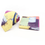Men Linen Plant Ainmal Ties Set Pocket Handkerchief